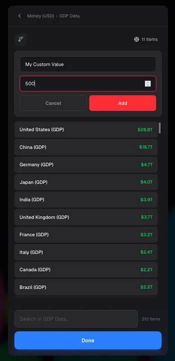 Number Sense - Enter Custom Values